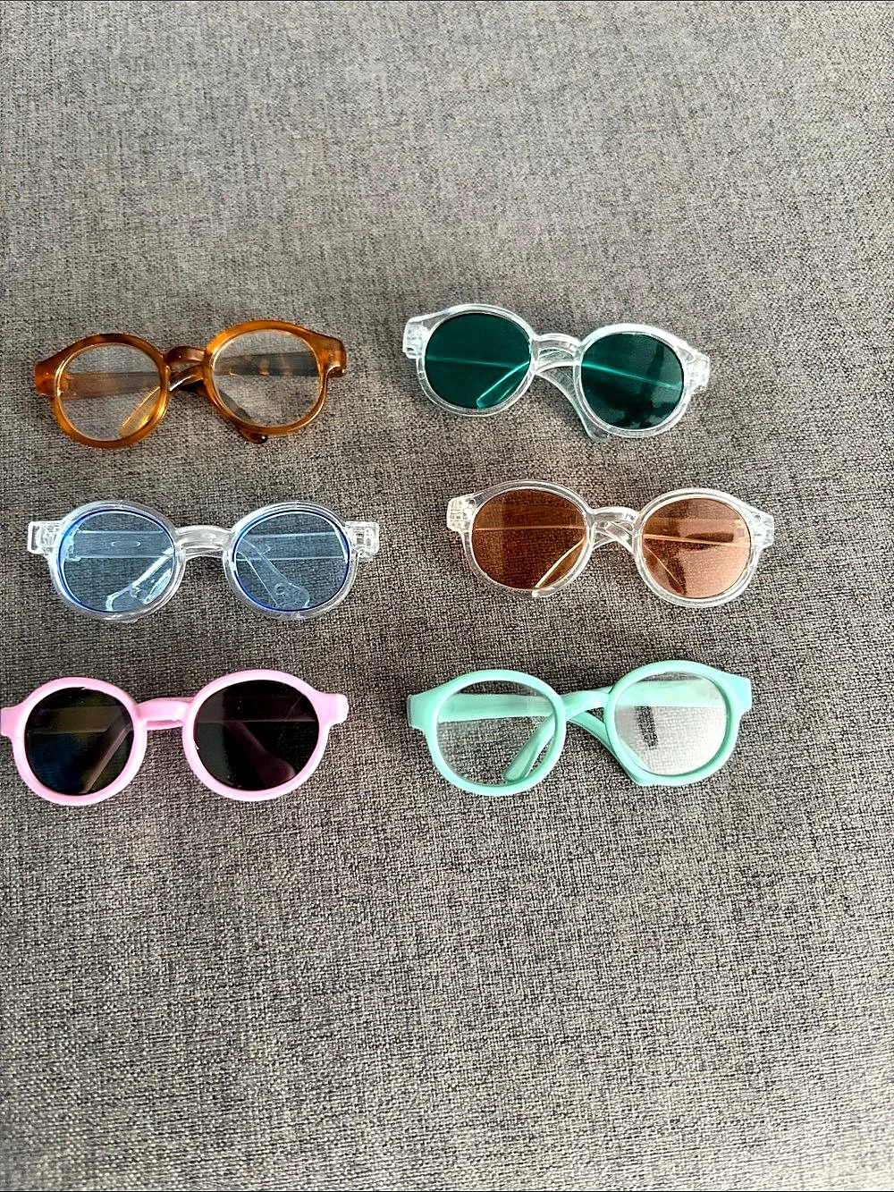 Six-Pair Sunglasses Set in Assorted Colors for Labubu or XS Doll